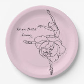 Balletttänzer mit Blumen-Touch individuell Pappteller (Vorderseite)