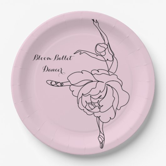 Balletttänzer mit Blumen-Touch individuell Pappteller (Vorderseite)