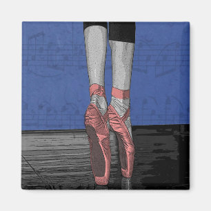Balletttänzer mit rosa Shoes Magnet
