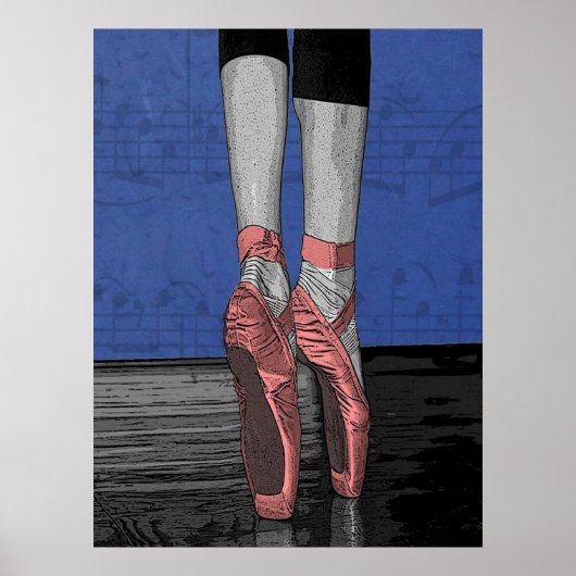 Balletttänzer mit rosafarbenem Schuhkarton Poster (Vorne)