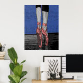 Balletttänzer mit rosafarbenem Schuhkarton Poster (Heimbüro)