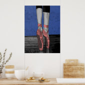 Balletttänzer mit rosafarbenem Schuhkarton Poster (Küche)