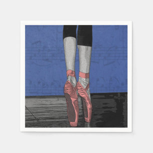 Balletttänzer mit rosafarbenen Schuhen Party Napki Serviette