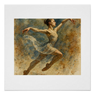 Balletttänzer springend, poster