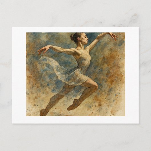 Balletttänzer springend, postkarte (Vorderseite)