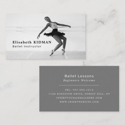 Balletttänzer, Tanzlehrer, Tänzer Visitenkarte (Vorne/Hinten)