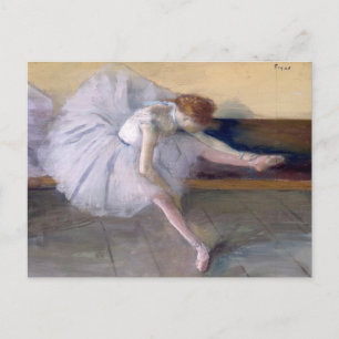 Balletttänzerin beim Stretching Edgar Degas Postkarte