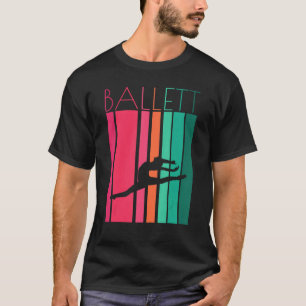 Balletttänzerin im Retro-Vintagen Ballett T-Shirt