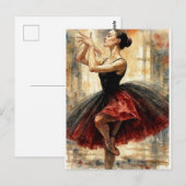 Balletttänzerin im Tutu, Postkarte (Vorne/Hinten)