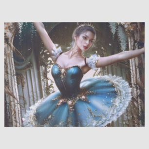 Balletttänzerin in einem Blue Tutu Geburtstagsgesc Seidenpapier