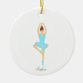 Balletttänzerin in hellblau gekleidet keramik ornament (Vorne)