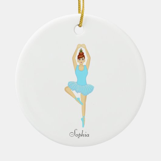 Balletttänzerin in hellblau gekleidet keramik ornament (Vorne)