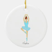 Balletttänzerin in hellblau gekleidet keramik ornament (Hinten)