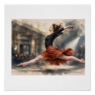 Balletttänzerin mitten im Sprung,  Poster