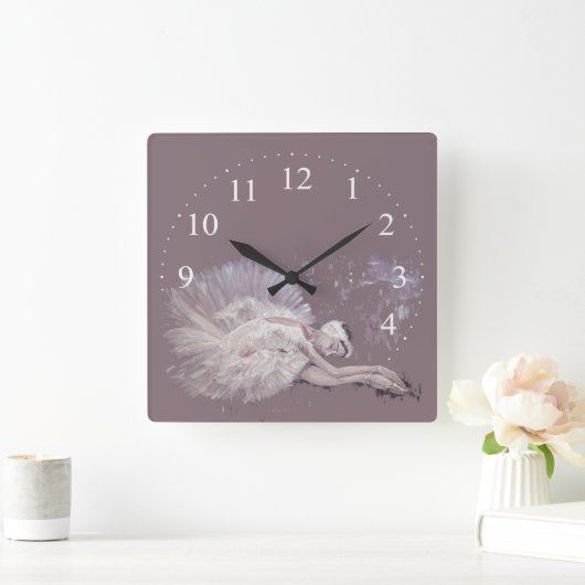 Balletttänzerin Quadratische Wanduhr (Zuhause)