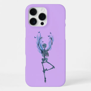 Balletttänzerin Skelett Design mit blauen Flammen iPhone 16 Pro Max Hülle
