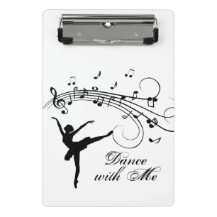 Balletttänzerin Tanz mit mir Musiknote Mini Klemmbrett