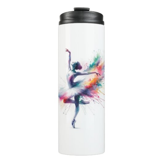 Balletttänzerin Wasserflasche Thermosbecher (Vorderseite)