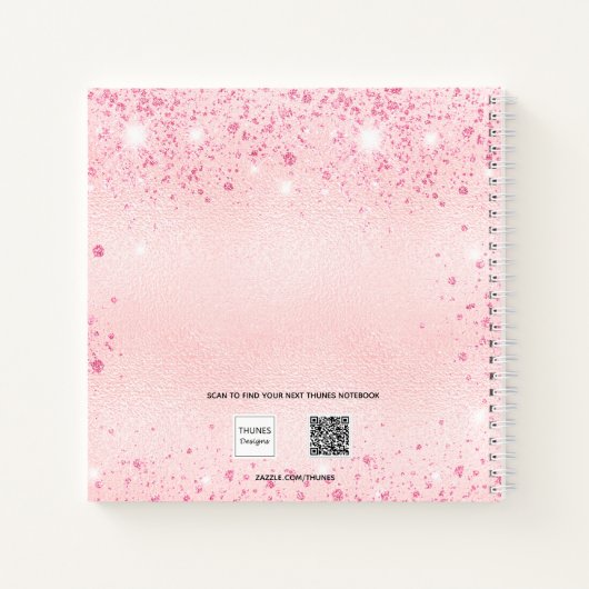 Balletttanzrösche Rosa Glitzer Monogramm Notizblock (Rückseite)