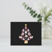 Balletttiere Ballerina Weihnachtsbaum Postkarte (Stehend Vorderseite)