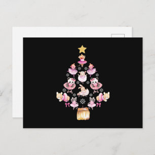 Balletttiere Ballerina Weihnachtsbaum Postkarte