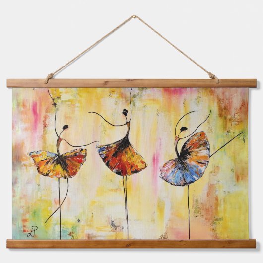 Balletttrio Wandteppich Mit Holzrahmen (Vorne)