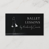 Balletunterricht Ballerina Performance Solid Black Visitenkarte (Vorderseite)
