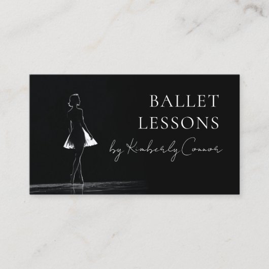 Balletunterricht Ballerina Performance Solid Black Visitenkarte (Vorderseite)