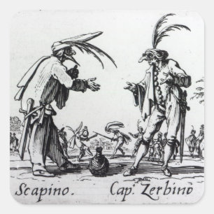 Balli de Sfessania, c.1622 2 Quadratischer Aufkleber