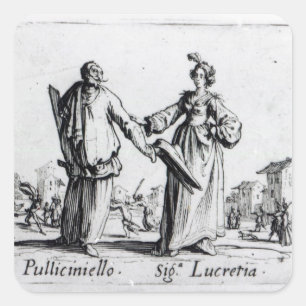 Balli de Sfessania, c.1622 2 Quadratischer Aufkleber