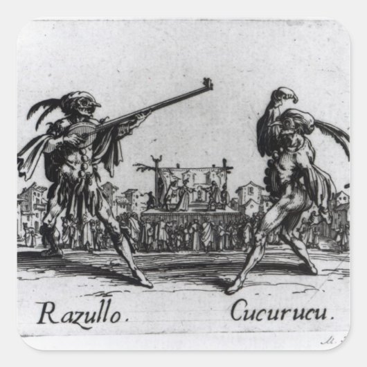 Balli de Sfessania, c.1622 Quadratischer Aufkleber (Vorderseite)