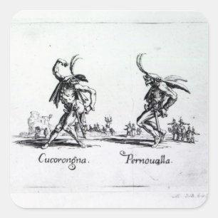 Balli de Sfessania, c.1622 Quadratischer Aufkleber