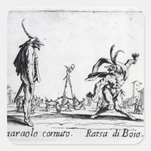 Balli de Sfessania, c.1622 Quadratischer Aufkleber (Vorderseite)