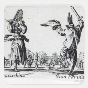 Balli de Sfessania, c.1622 Quadratischer Aufkleber