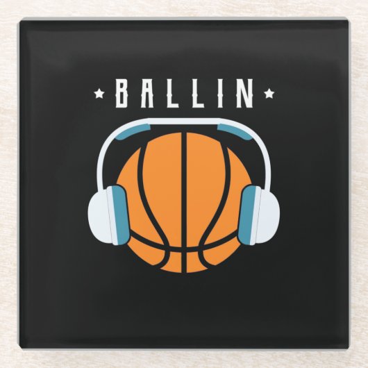 Ballin Basketball Art Glasuntersetzer (Vorderseite)