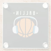 Ballin Basketball Art Glasuntersetzer (Rückseite)