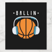 Ballin Basketball Art Weinetikett (Einzelnes Label)