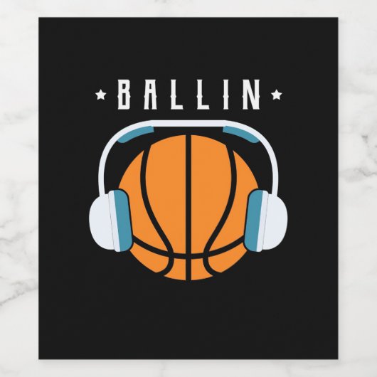 Ballin Basketball Art Weinetikett (Einzelnes Label)