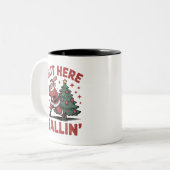 Ballin' Santa spielt Baseball Weihnachten Zweifarbige Tasse (Vorderseite Links)