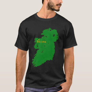 Ballina Irland mit Karte von Irland T-Shirt