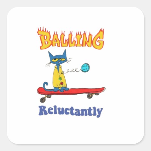 Balling Short Sleeve Quadratischer Aufkleber (Vorderseite)