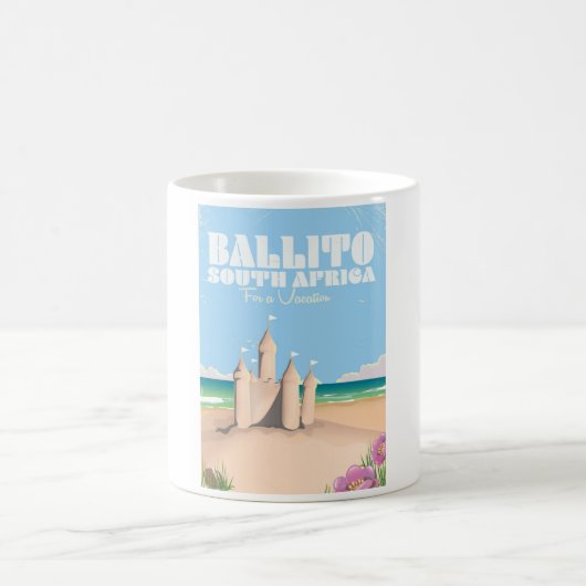 Ballito Südafrika Vintages Strandprospekt Kaffeetasse (Mittel)