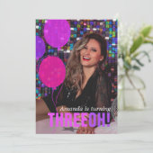 Ballon 30. THREEOH! Foto Geburtstag einladen Einladung (Stehend Vorderseite)