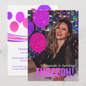 Ballon 30. THREEOH! Foto Geburtstag einladen Einladung (Vorne/Hinten)