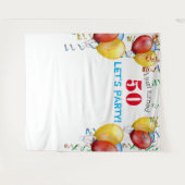 Ballon 50. Geburtstag Foto Stand Hintergrund Wandteppich (Vorderseite (Horizontal))