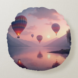 Ballon-Abenteuer-Träume Rundes Kissen
