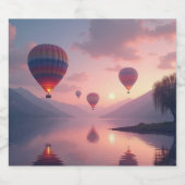 Ballon-Abenteuer-Träume Schaumweinetikett (Einzelnes Label)