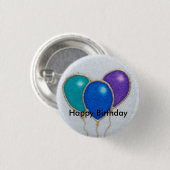Ballon-alles- Gute zum Geburtstagknopf-Abzeichen Button (Vorne & Hinten)