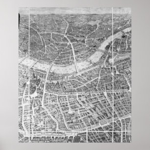 Ballon-Ansicht von London, 1851 Poster