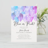 Ballon Arch Pink oder Blue Elegant Gender Reveal Einladung (Stehend Vorderseite)